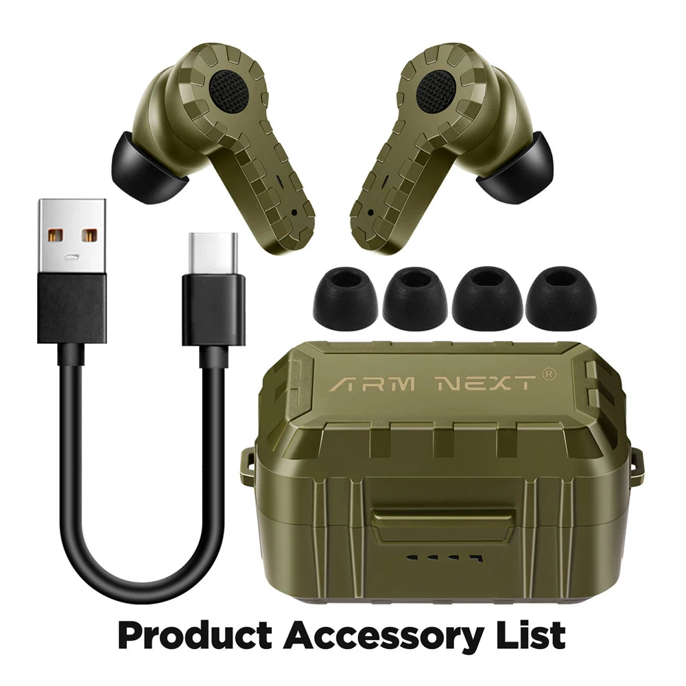 ARM NEXT Tactical Bluetooth Earplugs Electronic Shooting Noise-Proof Earbuds/Noise-Cancelling Hearing Protection Earmuff