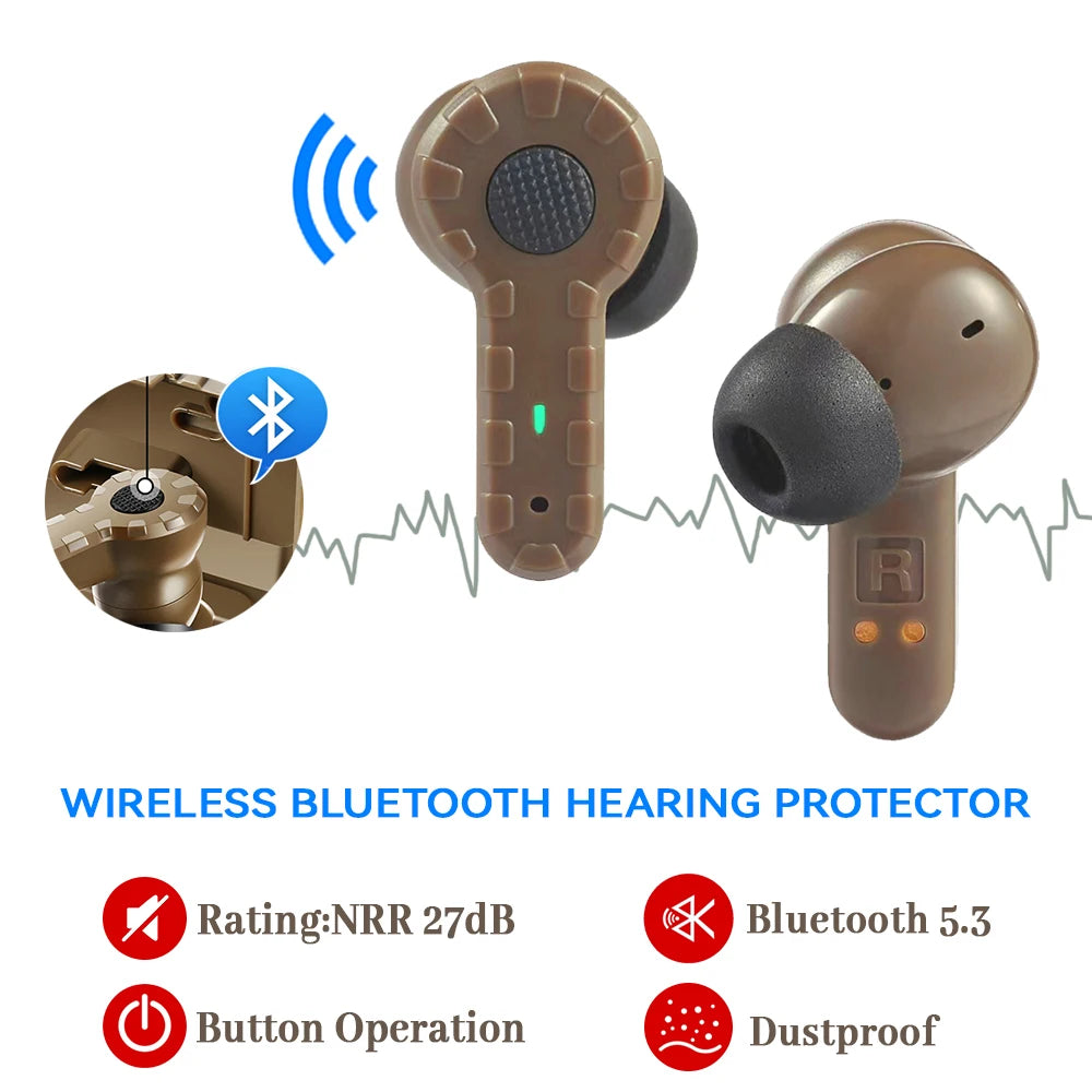 ARM NEXT Tactical Bluetooth Earplugs Electronic Shooting Noise-Proof Earbuds/Noise-Cancelling Hearing Protection Earmuff