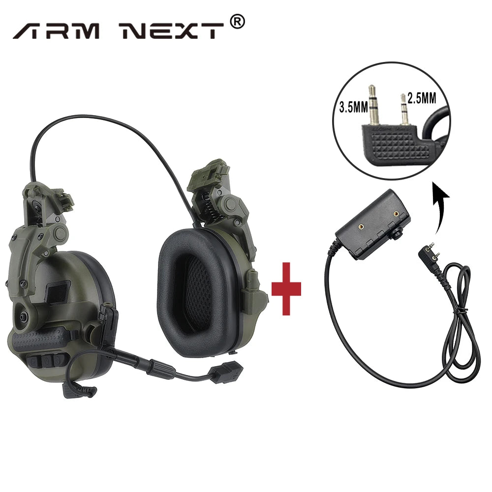 ARM NEXT F30 Tactical Headset Helmet Headphone for Military Shooting Hearing Protection Noise Cancelling Headphone+PTT Adapter