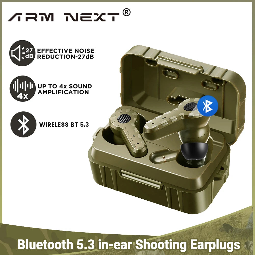 ARM NEXT Tactical Bluetooth Earplugs Electronic Shooting Noise-Proof Earbuds/Noise-Cancelling Hearing Protection Earmuff