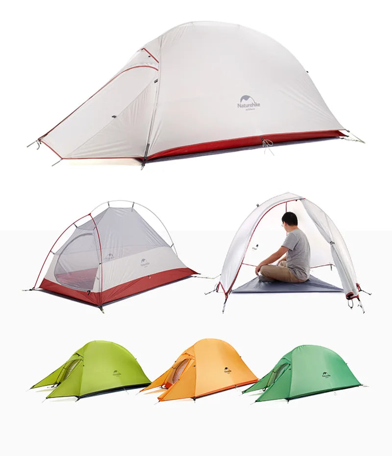 Naturehike Cloud Up 2 Tent Ultralight Camping Tent Double Layer Waterproof Tent Outdoor Hiking Backpacking Tent With Free Mat