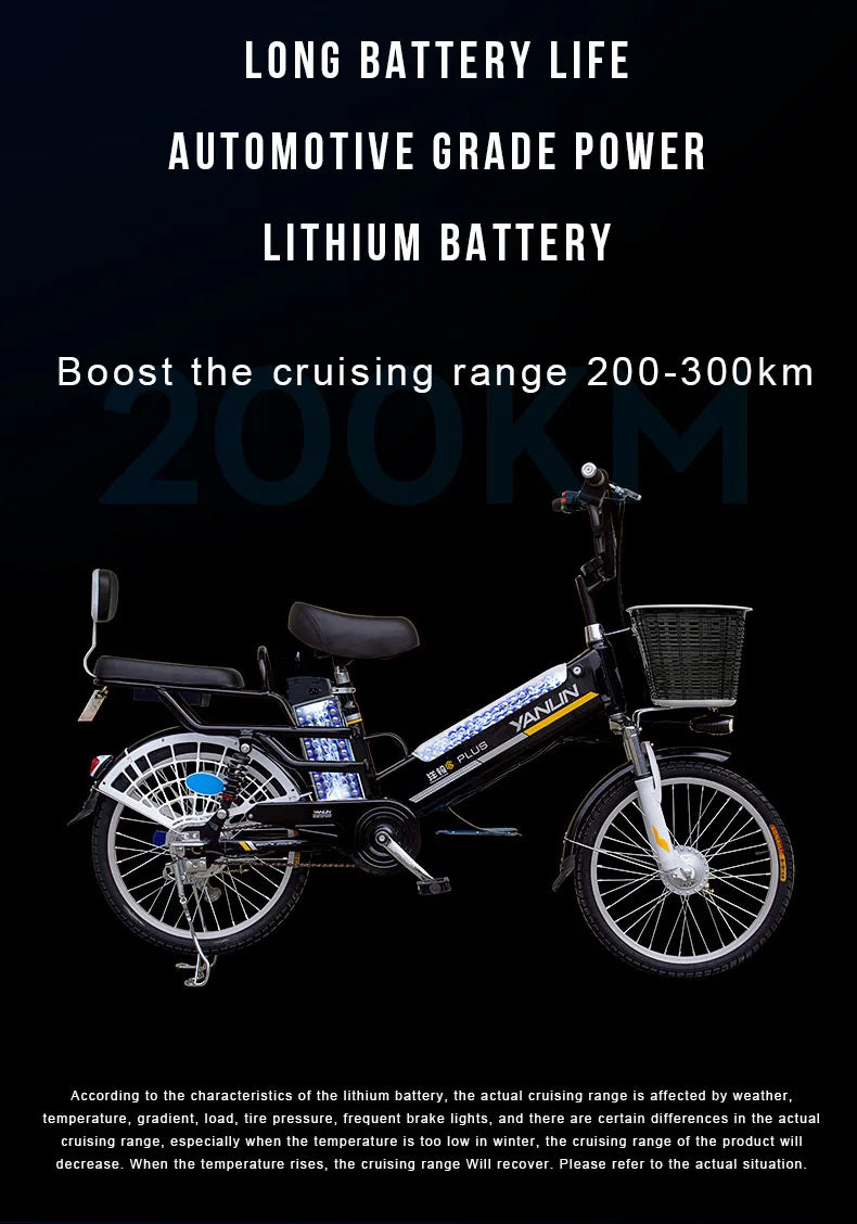 20inch Urban Travel cargo ebike electric assisted bicycle Folding back seat 48v45ah lithium battery max range 250-300km ebike