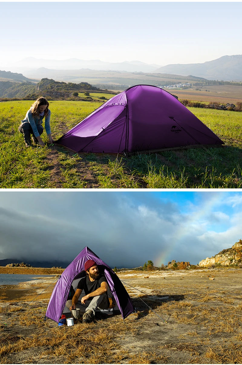 Naturehike Cloud Up 2 Tent Ultralight Camping Tent Double Layer Waterproof Tent Outdoor Hiking Backpacking Tent With Free Mat