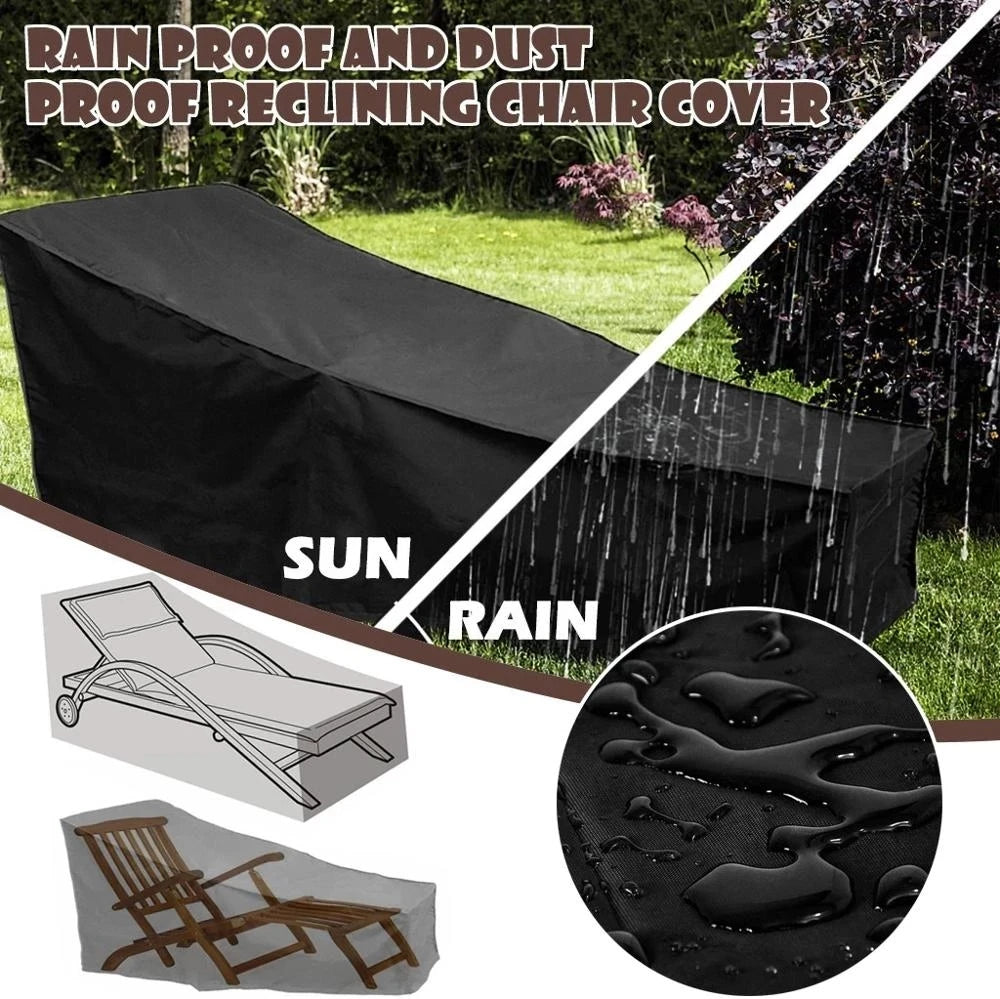 6 Size Black Outdoor Waterproof Cover Garden Furniture Rain Cover Chair Sofa Protection Rain Dustproof Woven Polyester Convenien