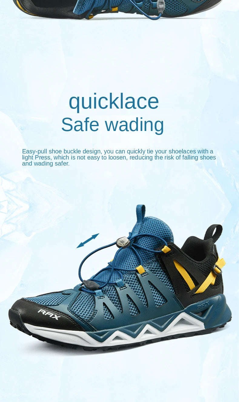 Rax Men Upstream Shoes Outdoor Trekking Wading Aqua Shoes Breathable Mesh Quick drying ankle women Sneakers walking Non-slip