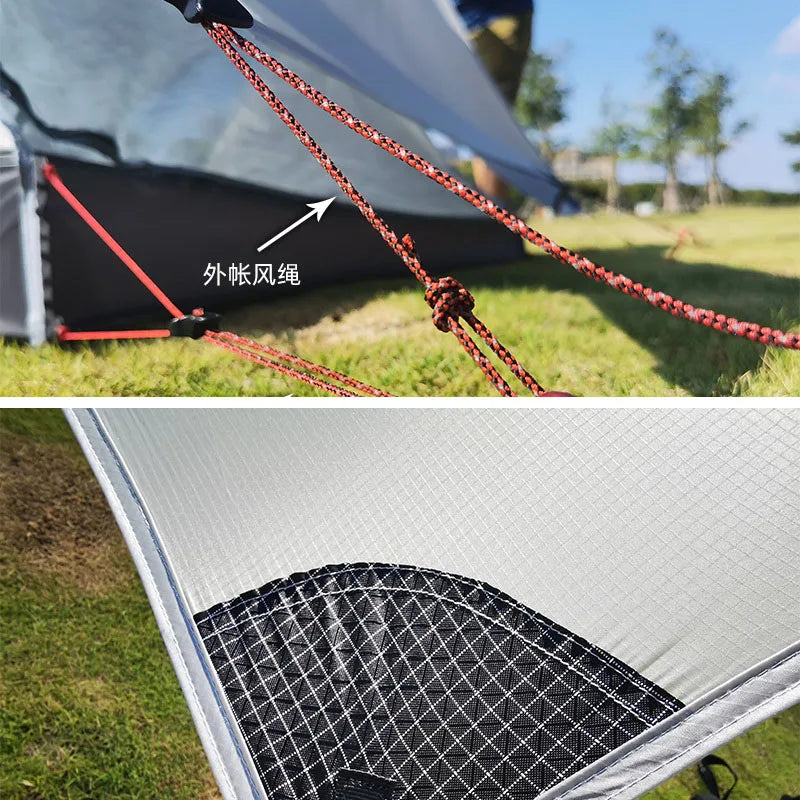 FLAME'S CREED XUNSHANG Ultralight Camping Tent 20D Nylon Both Sides Silicon shelter tarp 1 Person 3 Season  Rain Fly Tent Tarp