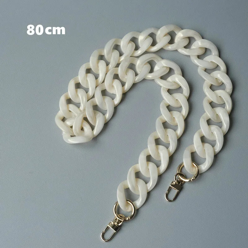 New Fashion Woman Bag Accessory Detachable Parts Replacement Chain White Green Resin Luxury Strap Women Acrylic Shoulder Chain