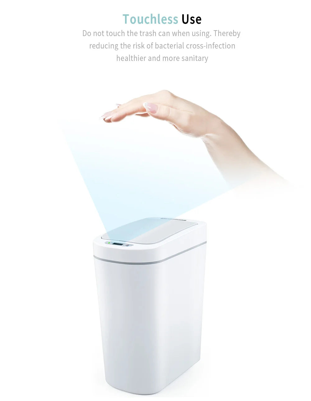 Youpin NINESTARS Smart Trash Can Motion Sensor Auto Sealing LED Induction Cover Trash 7L Home Ashcan Bins Fashion