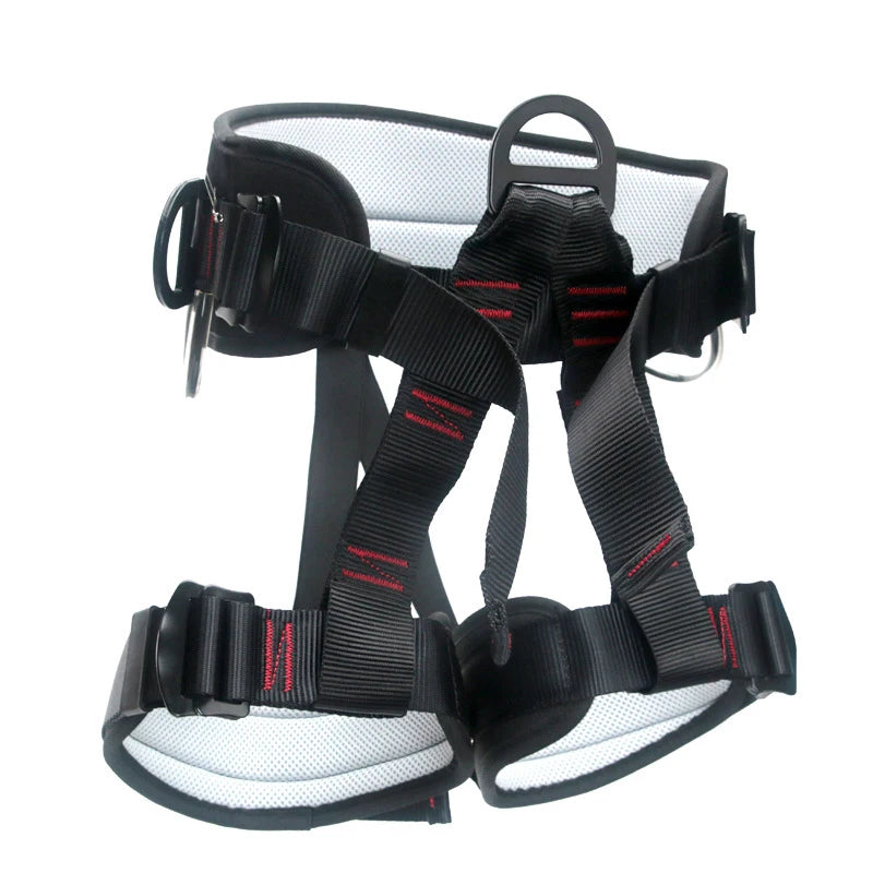 Camping Safety Belt 25KN Outdoor Sports Rock Mountain Climbing Half Body Harness Downhill Safety Descender