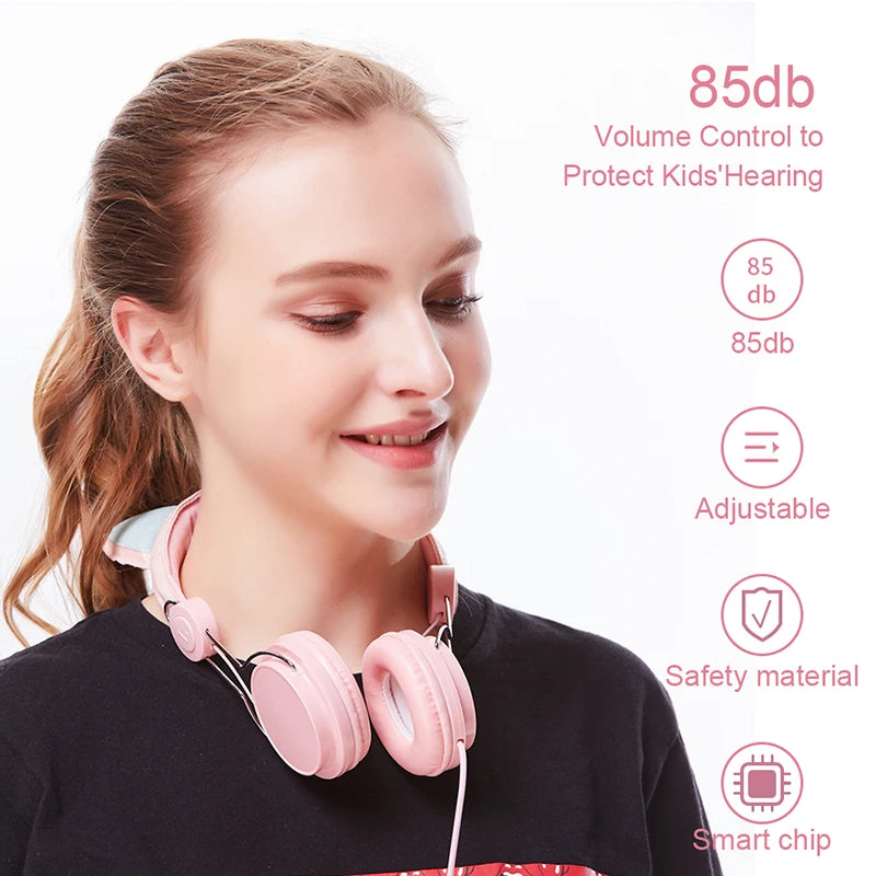 Luxury Style Headband Stereo Wired Headphones with Microphone Portable Headset for Mobile Phone iPhone Samsung girls