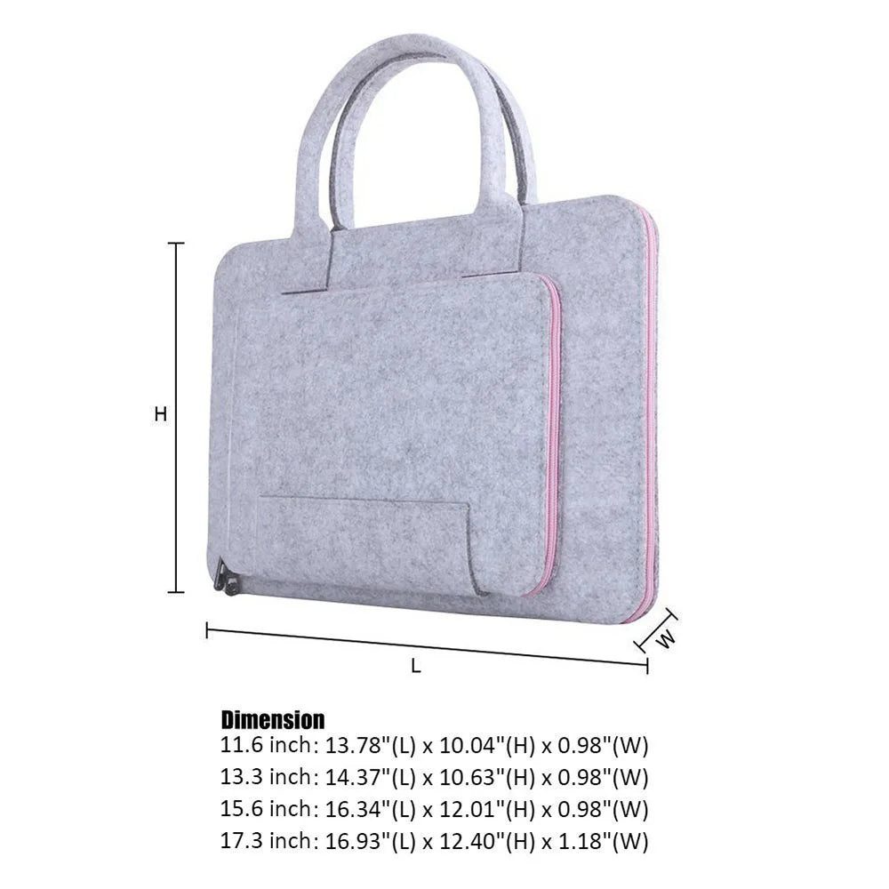 11/13/15.6/17 Inch Laptop Bag, Felt Laptop Sleeve Notebook Computer Case Carrying Bag Pouch with Handle for  Asus / Lenovo