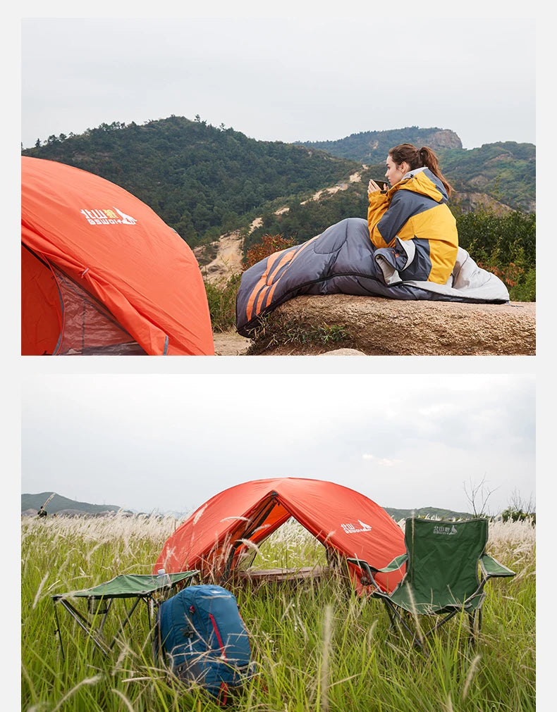 BSWolf 2 Persons Camping Tent Ultralight 20D 380T Nylon Double Layer Waterproof Backpacking Tent for Hiking Travel with free mat