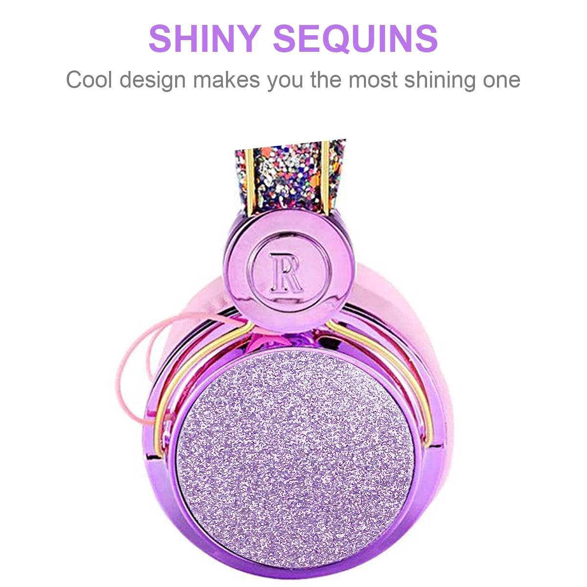 Bling Girl Kid Bluetooth Wireless Headphone With Microphone Luxury Glitter Cute Hairball Music Helmet Wired Phone Headset Gift