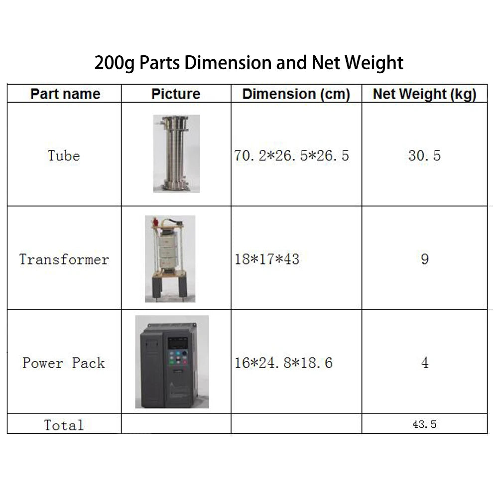 1Year Warranty 200g Ozonizer Honeycomb Silica Tube Water Cooled with Improved Transformer and PCB Free Shipping