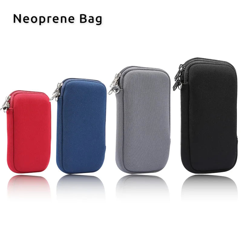 Universal Neoprene Mobile Phone Bag Case With Shoulder Strap For iPhone Samsung Galaxy Xiaomi Huawei Honor Oppo Shockproof Pouch