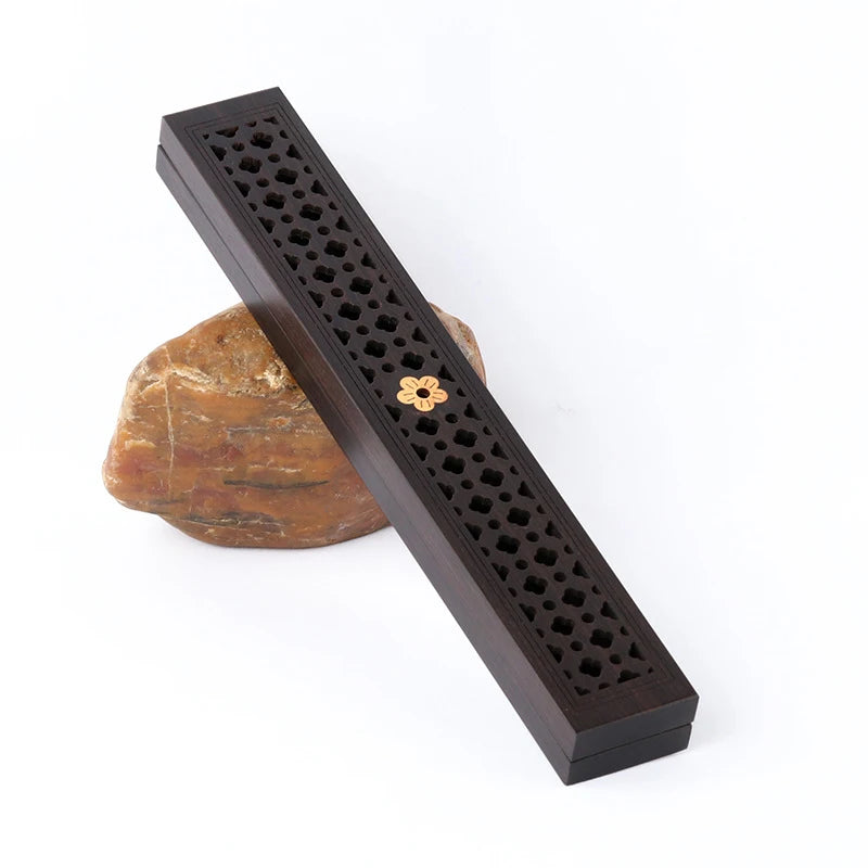 Handmade Creative Wood Aromatherapy Incense Stick Holder Hollow Incense Burner Wood Censer Box Wood Carving Crafts Chinese Gift