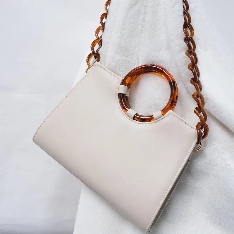 New Fashion Woman Bag Accessory Detachable Replacement Blue Pink Brown Acrylic Chain Luxury Strap Resin Shoulder Clutch Chain