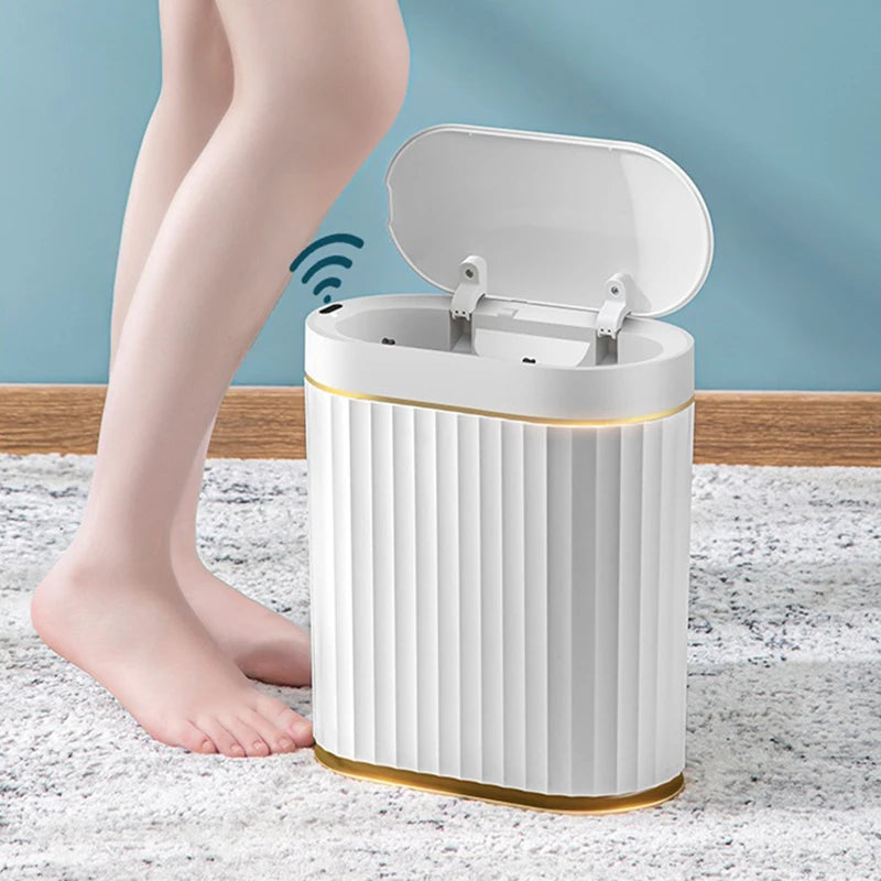 7L Smart Sensor Trash Can For Kitchen Garbage Tin For Bathroom Light Luxury Family Living Room Cracks Trash Bin Cubo Basura