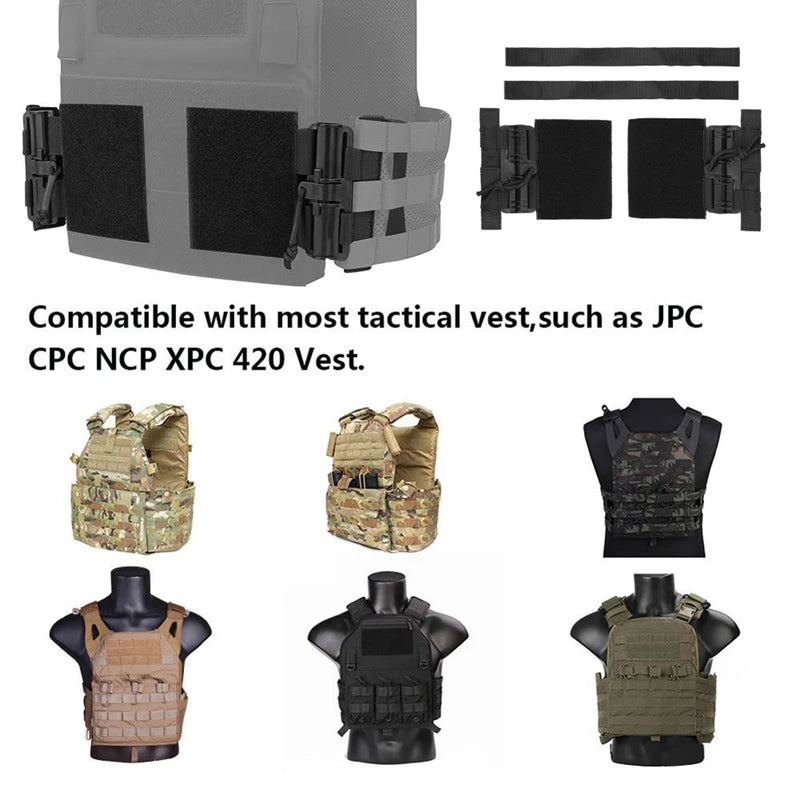 Vest Quick Release Buckle Set, Molle Quick Disconnect Side Entry Conversion with Hook Loop Fastener for Plate Carrier Outdoor Hu