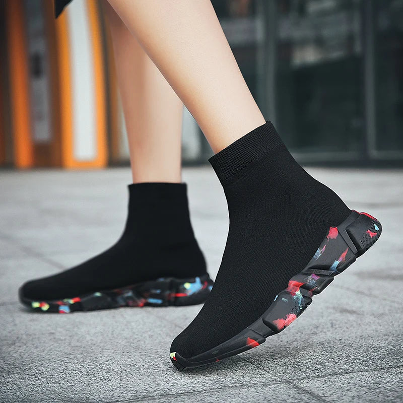 35-47 Socks Shoes For Women 2024 Sneakers Summer Ladies Slip On Black Flat Woman Barefoot Shoe Unisex Men Footwear Spring tennis