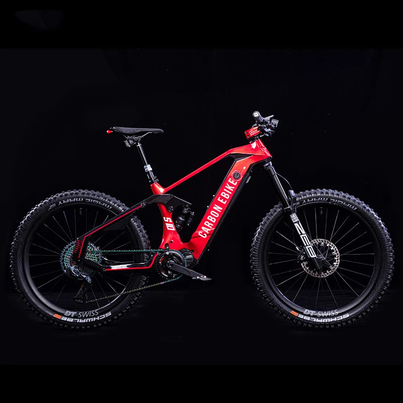 27.5 Full shock AM mountain bike Bafang mid-motor carbon fiber frame lithium battery cross-country electric power assisted E-MTB