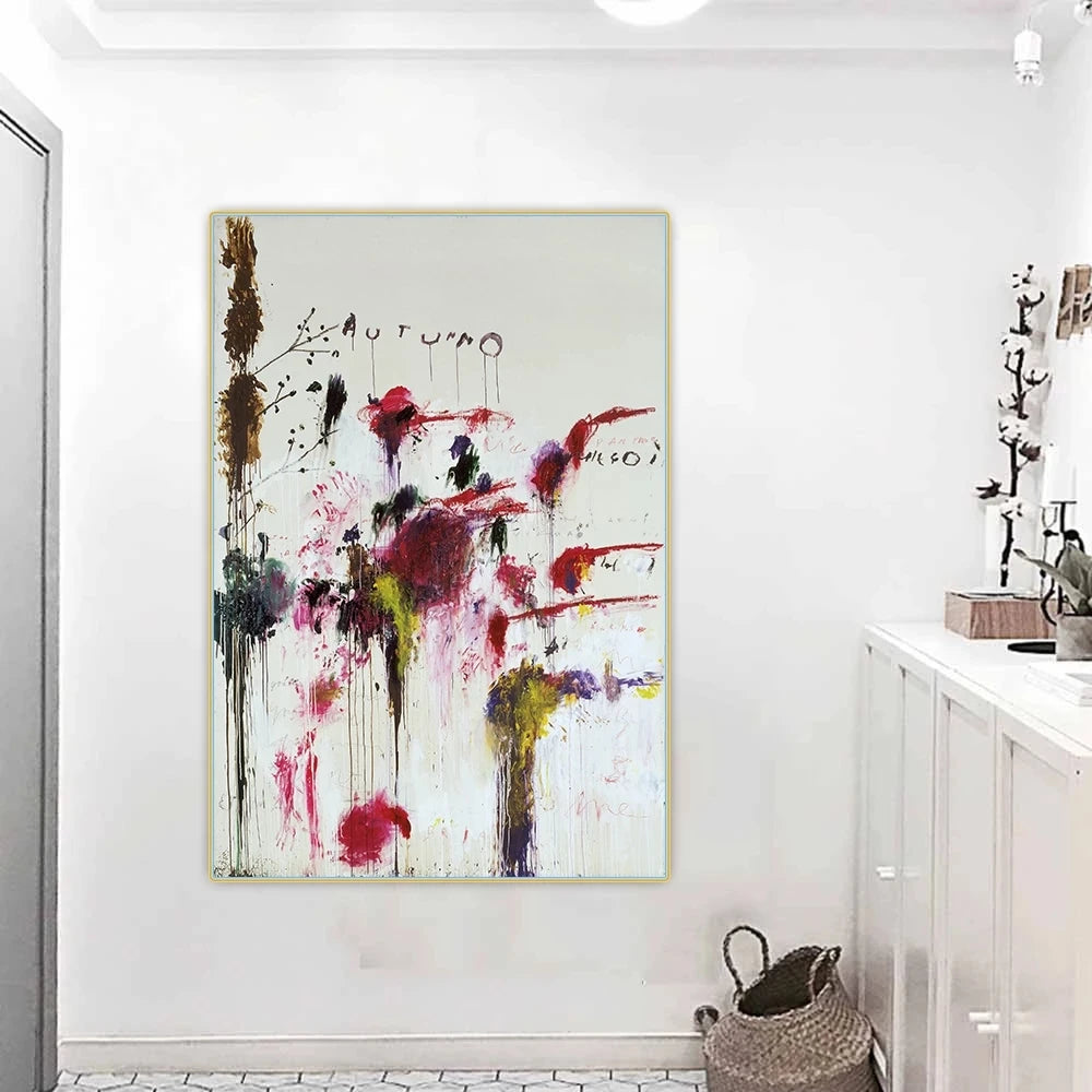 Cy Twombly《Four Seasons-Fall,1995》Canvas Painting Artwork Posters Prints Wall Art Picture for Living Room Home Decor Cuadros