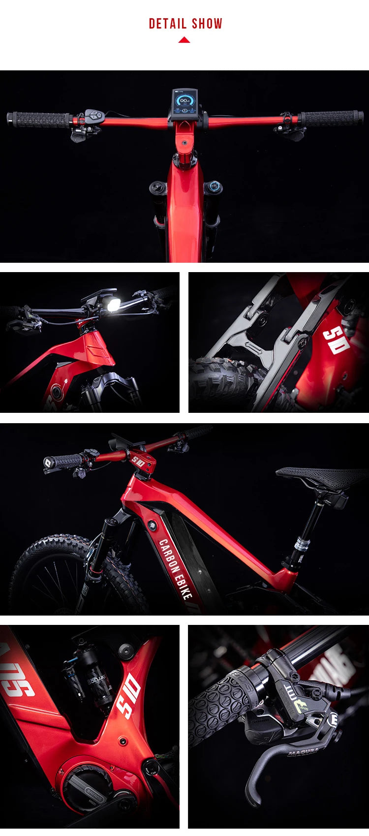 27.5 Full shock AM mountain bike Bafang mid-motor carbon fiber frame lithium battery cross-country electric power assisted E-MTB