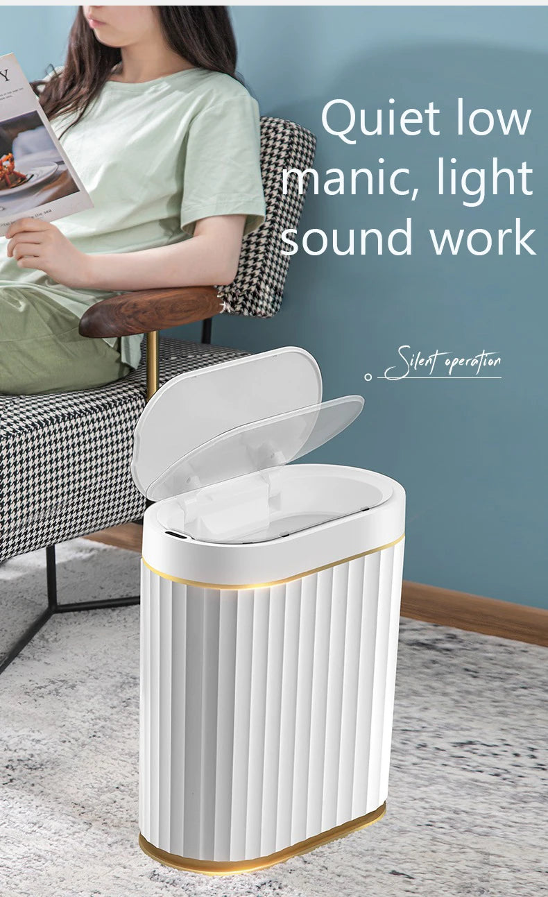 7L Smart Sensor Trash Can For Kitchen Garbage Tin For Bathroom Light Luxury Family Living Room Cracks Trash Bin Cubo Basura