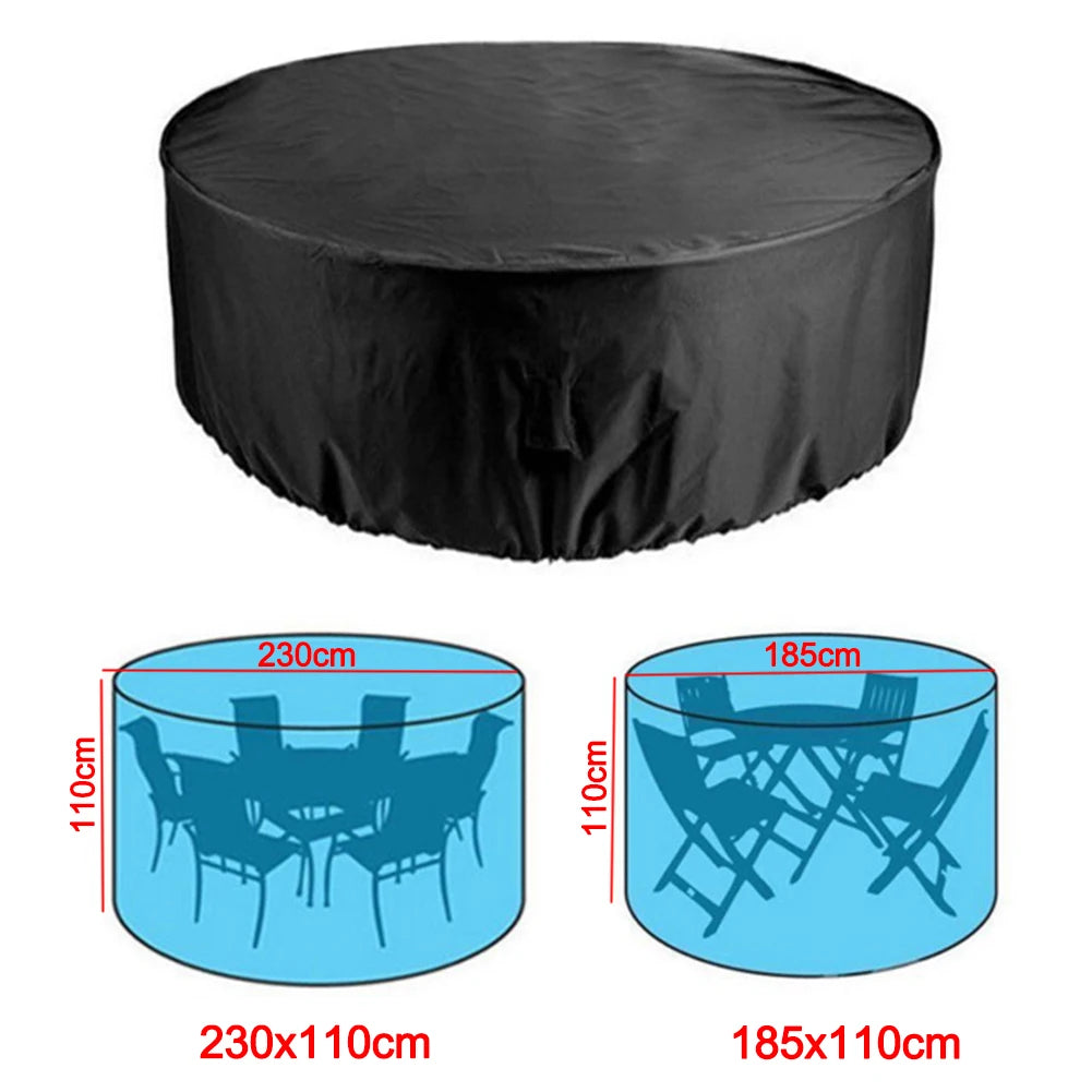 Outdoor Garden Furniture Cover Round Table Chair Set Waterproof Oxford Wicker Sofa Protection Patio Rain Snow Dustproof Covers