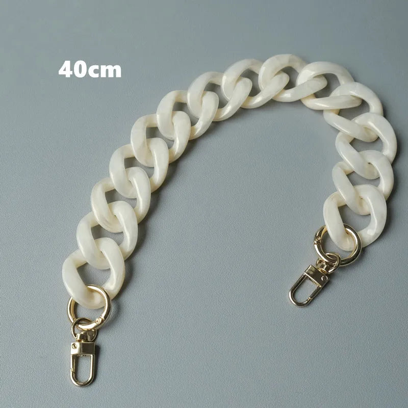 New Fashion Woman Bag Accessory Detachable Parts Replacement Chain White Green Resin Luxury Strap Women Acrylic Shoulder Chain