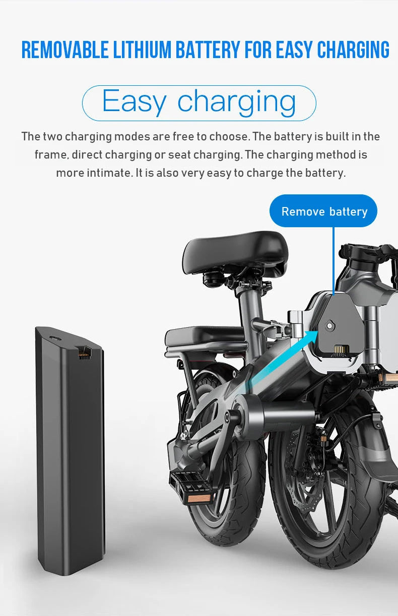 14 inch chainless electric folding bicycle Substitute shaft drive Mini electric bicycle City ebike