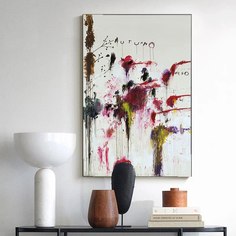 Cy Twombly《Four Seasons-Fall,1995》Canvas Painting Artwork Posters Prints Wall Art Picture for Living Room Home Decor Cuadros