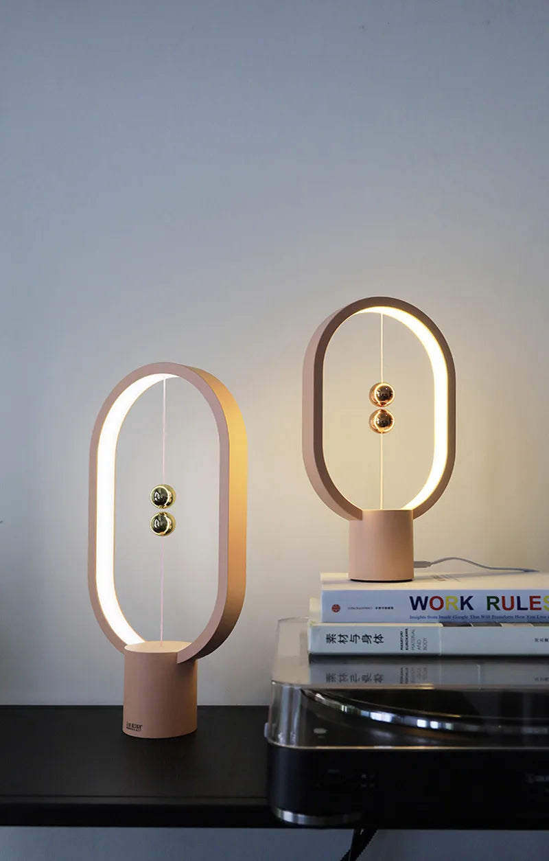 2022 Newest USB Powered Mini HENG Ellipse Magnetic Mid-Air Switch Night Light   Balance LED Table Lamp Office Home Decor