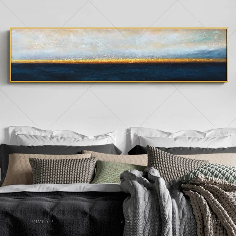 Hand painted Modern Abstract Oil Painting on Canvas art Nordic Abstract sunrise Oil Paintings for Living Room wall Decoration