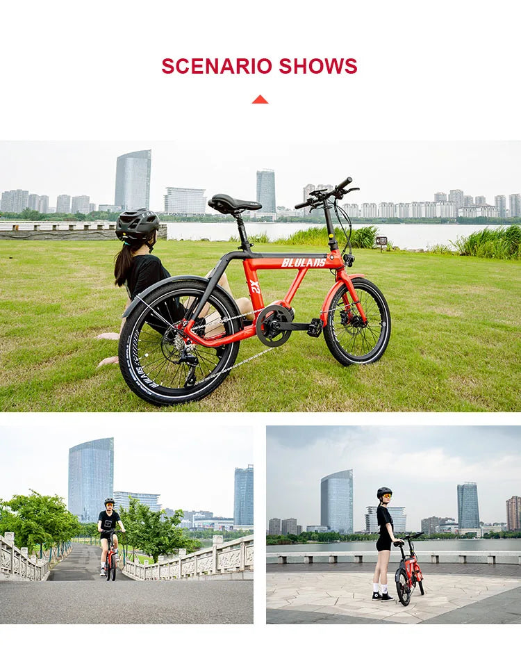 20inch electric folding power-assisted bicycle bafang350w mid torque motor urban lightweight travel two-wheel assisted bicycle