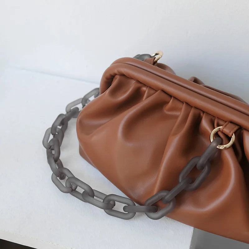 New Fashion Woman Bag Accessory Detachable Parts Replacement Chain Grey Resin Luxury Strap Women Acrylic Shoulder Handle Chain