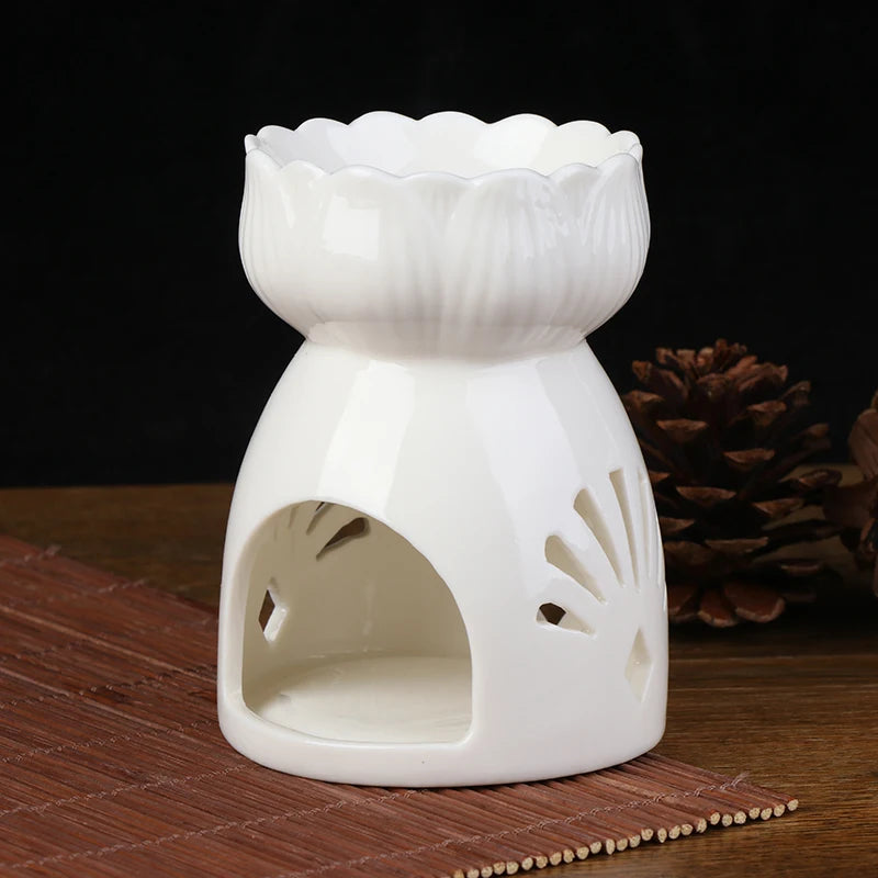 1pc Ceramic Candle Holder Oil Incense Burner Essential Aromatherapy Oil Burner Lamps Porcelain Home Living Room Decoration