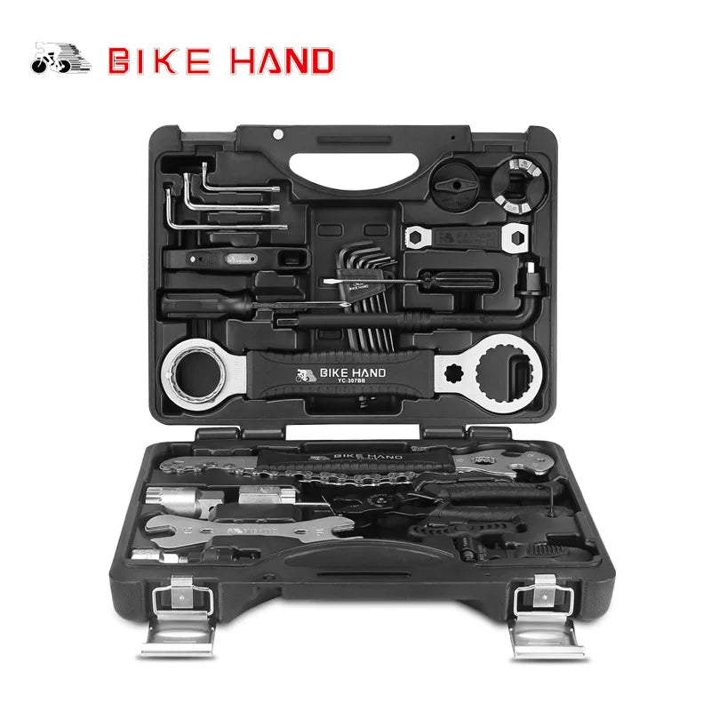 Bike Hand 18 in1 Bicycle Multifunction Repair Tool Kit Crank Bottom Bracket Chain Remove Installation Tool Set Family Toolbox