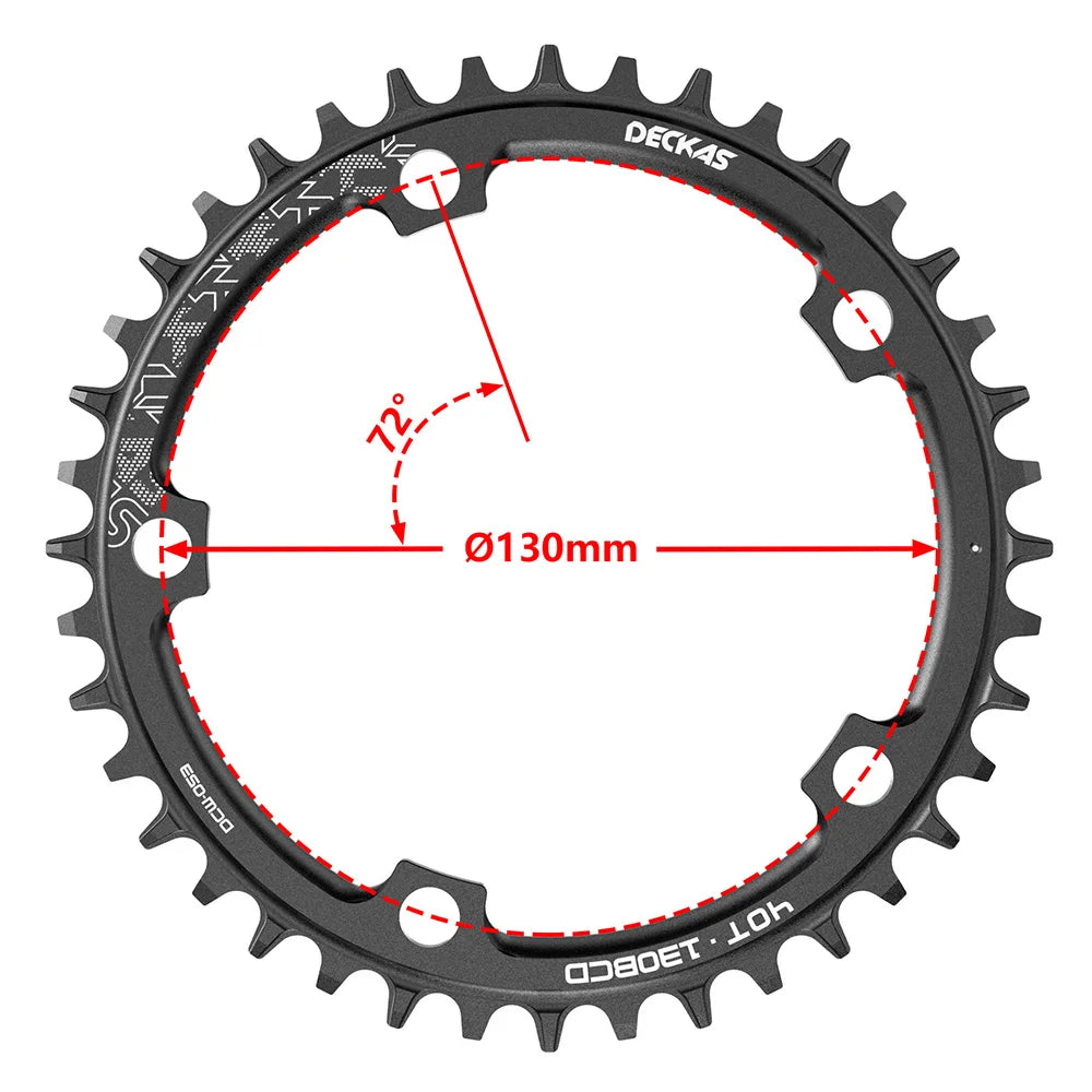 DECKAS 110BCD 130BCD Crown Chainring Narrow Wide Round Chain Ring 36T 38T 40T 42T 44T 46T 48T 50T 52T 54T 56T 58T Sprocket