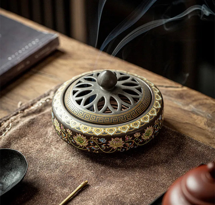 Ceramic Incense Burner Holder Coil Cones Stick Incense Buddhist Home Decor Tearoom Yoga Room Desktop Ornaments 8 Styles