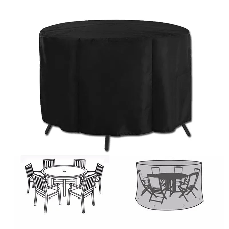 Outdoor Garden Furniture Cover Round Table Chair Set Waterproof Oxford Wicker Sofa Protection Patio Rain Snow Dustproof Covers