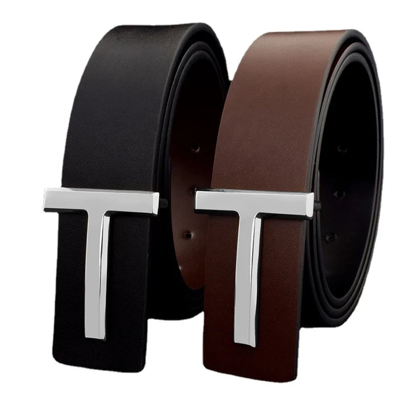 Men's Casual Metal and Cowskin Belt