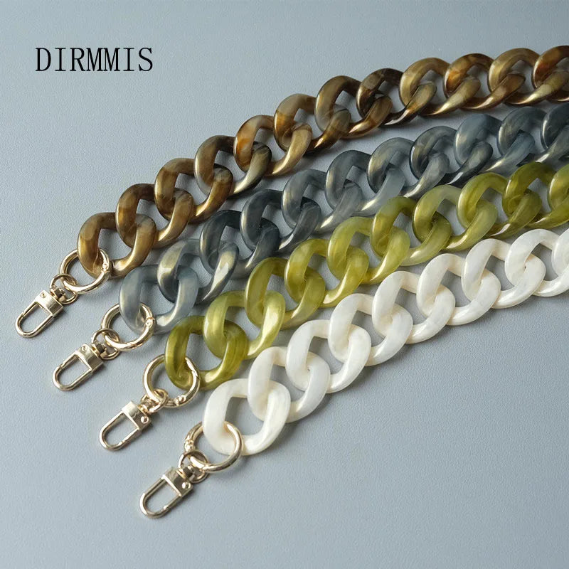 New Fashion Woman Bag Accessory Detachable Parts Replacement Chain White Green Resin Luxury Strap Women Acrylic Shoulder Chain