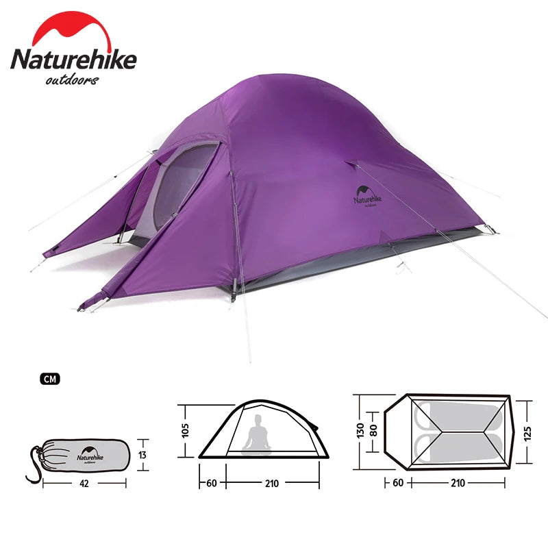 Naturehike Cloud Up 2 Tent Ultralight Camping Tent Double Layer Waterproof Tent Outdoor Hiking Backpacking Tent With Free Mat