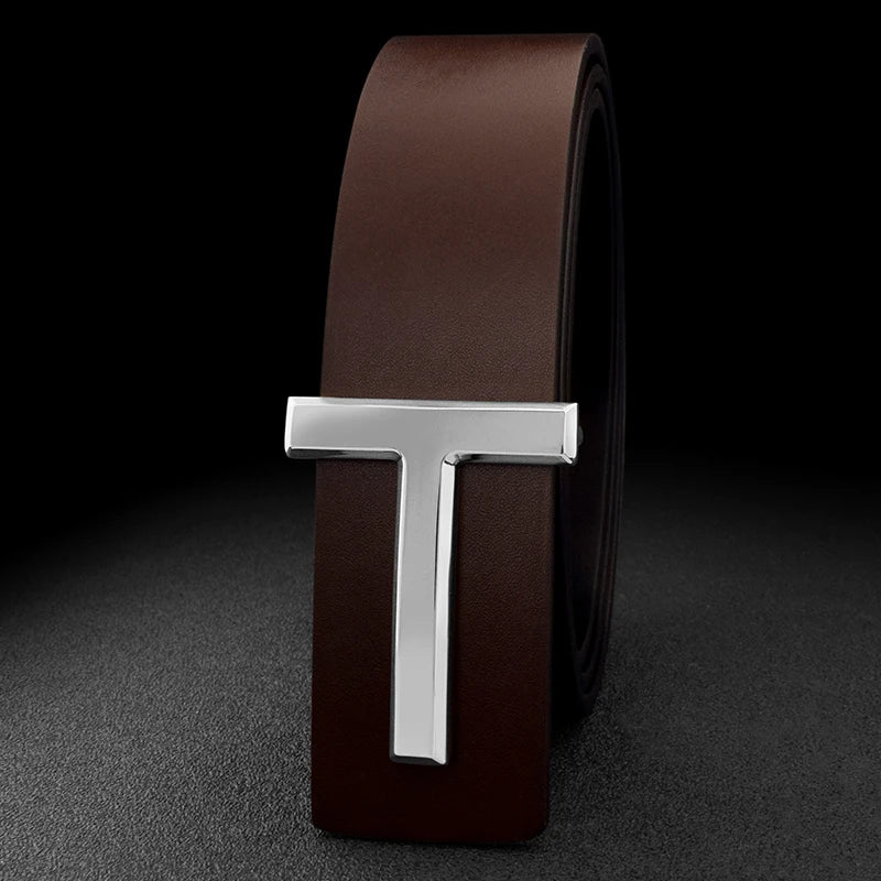 Men's Casual Metal and Cowskin Belt