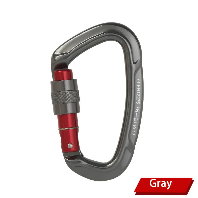 Rock Climbing Carabiner 25KN Professional Mountaineering D Shape Screw Gate Lock Buckle Carabiners Ascend Equipement