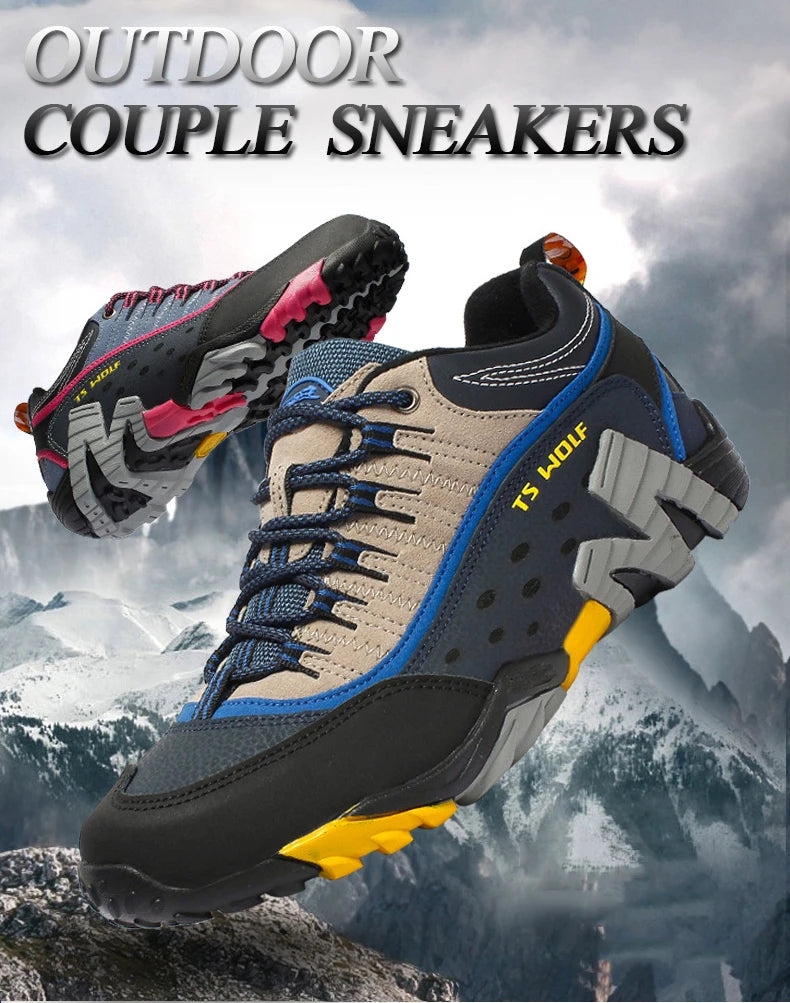 Outdoor Lover Trekking Shoes Men Waterproof Hiking Shoes Mountain Boots Genuine Leather Woodland Hunting Tactical Shoes