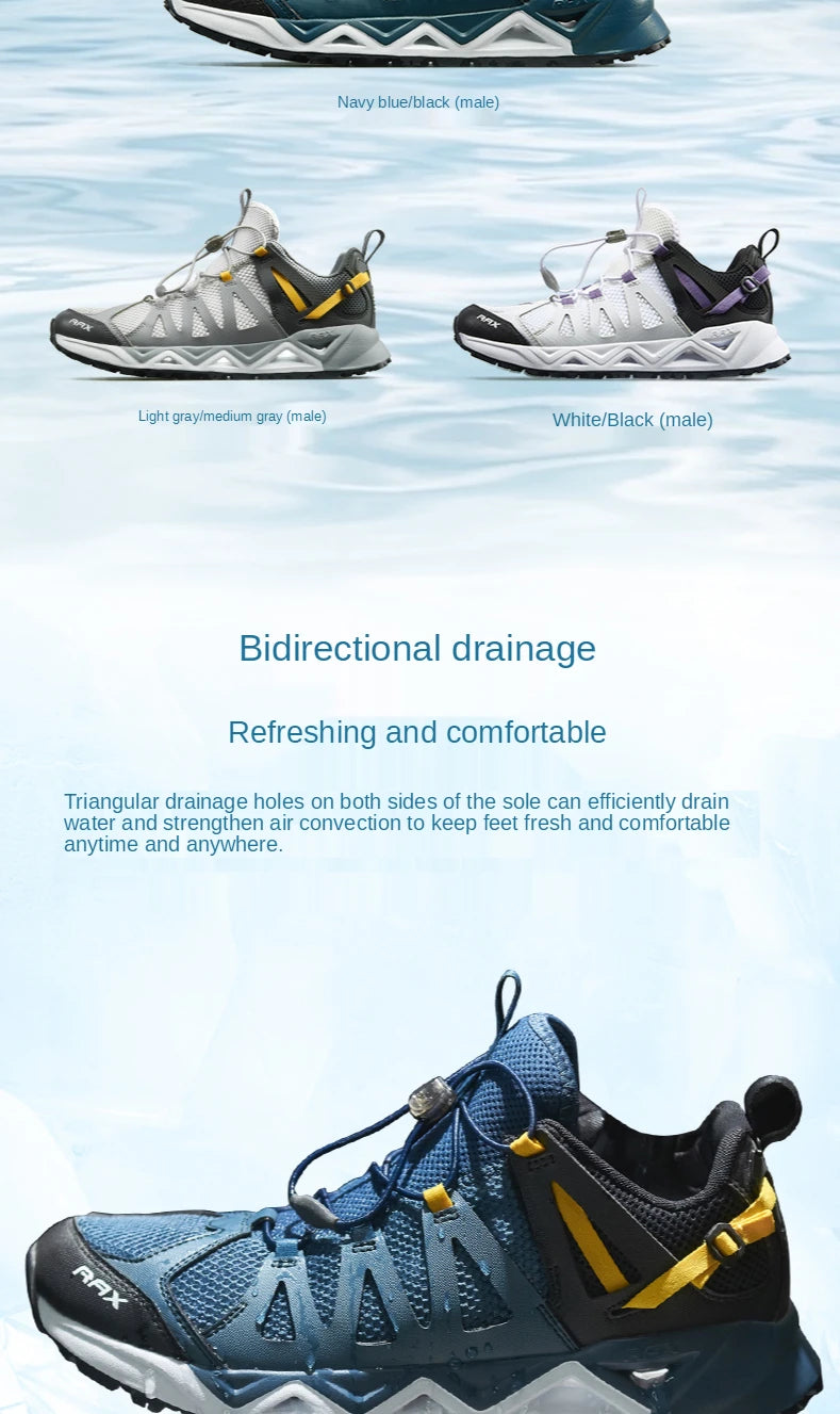 Rax Men Upstream Shoes Outdoor Trekking Wading Aqua Shoes Breathable Mesh Quick drying ankle women Sneakers walking Non-slip