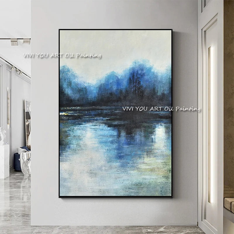 The Best Handmade Mountain View Oil Paintings on Canvas Palette Abstract Painting Wall Picture for Hotel Room Decor Seascape