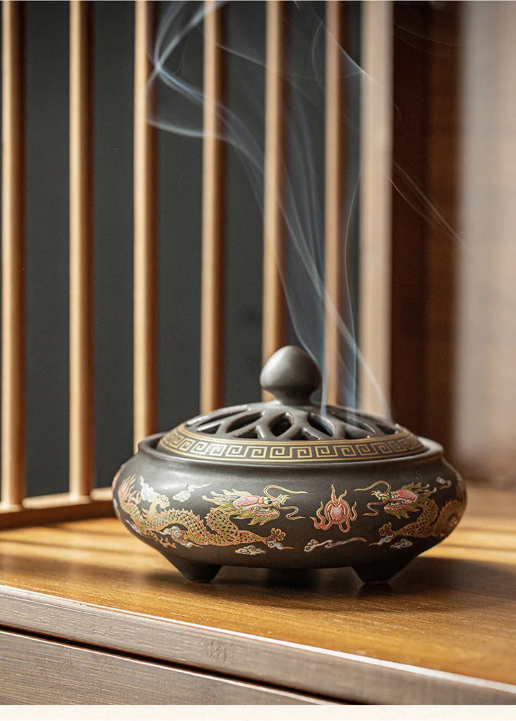 Ceramic Incense Burner Holder Coil Cones Stick Incense Buddhist Home Decor Tearoom Yoga Room Desktop Ornaments 8 Styles